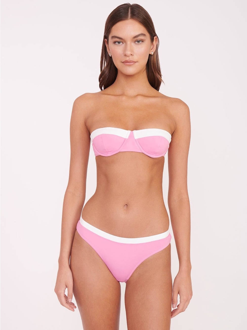 STAUD Jo Balconette Bikini Top Coral Pink size Medium